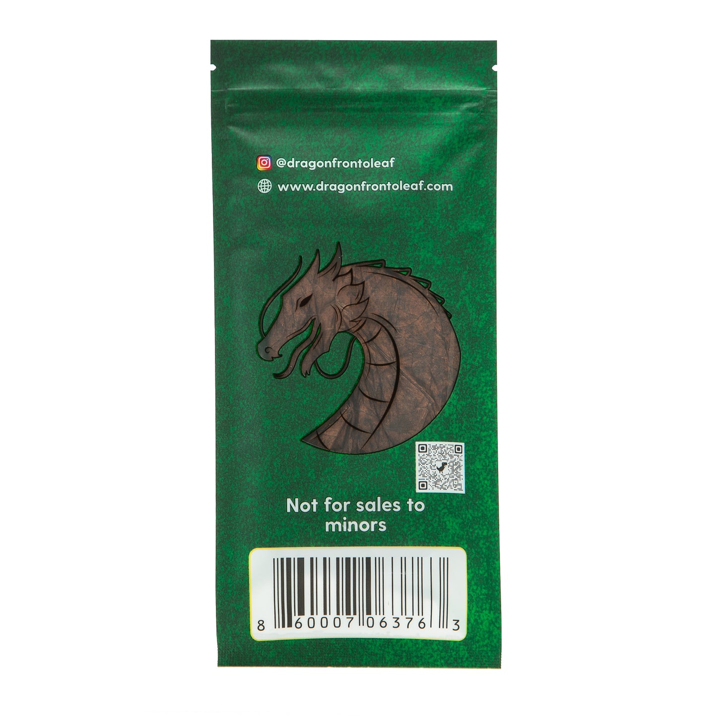 Kush Dragon Fronto Leaf Dark Premium Tobacco Leaf Back of Pack